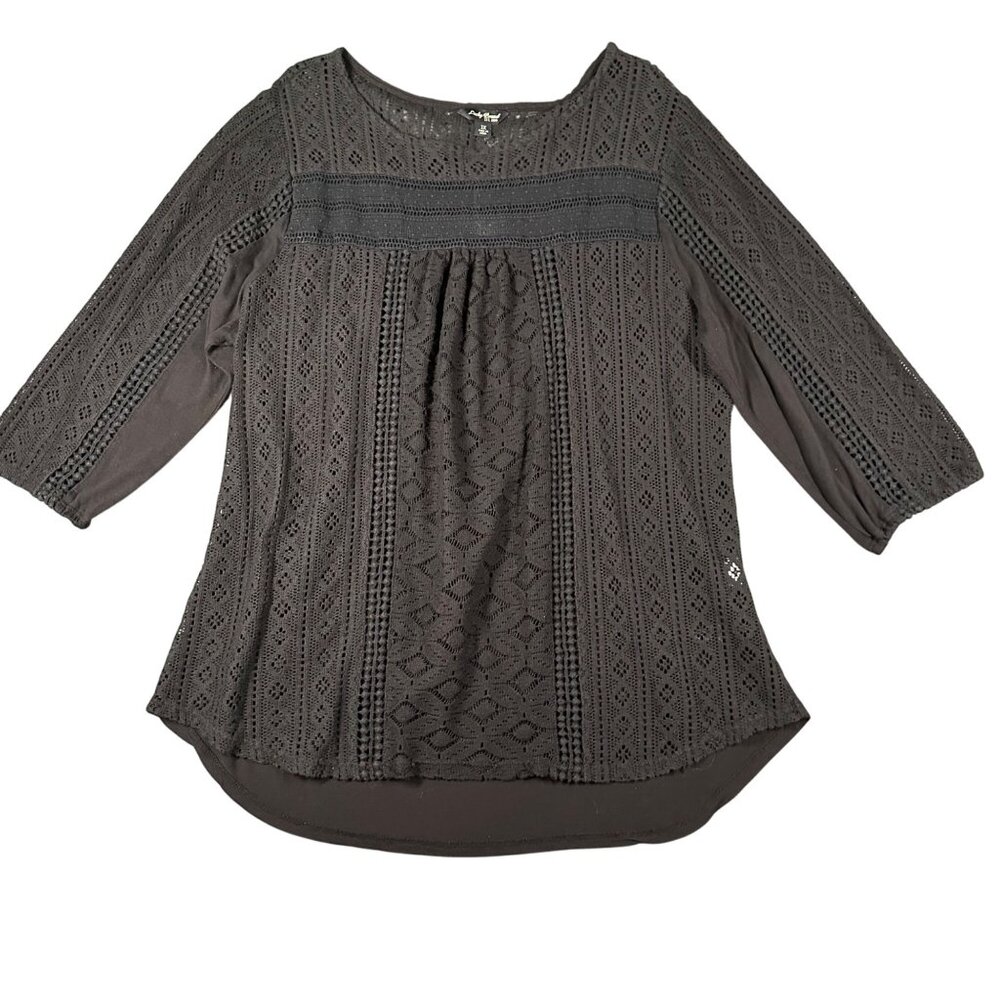 Women's Gray Lace Top